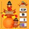 GOOSH 6 FT Thanksgiving Inflatables Turkey Blow Up Yard Turkey on Pumpkin with Turkey Baby with Built-in LEDs